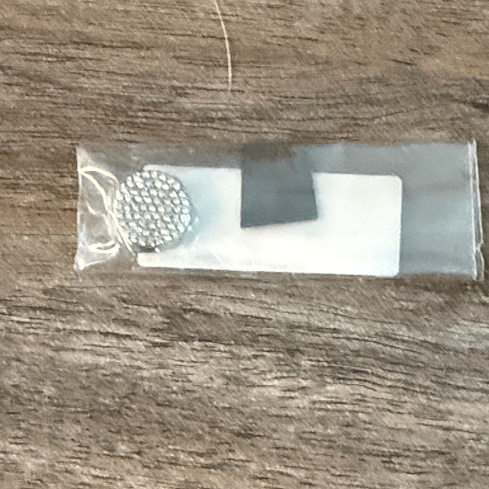 Silver pave disc charm. Keep collective. New in package